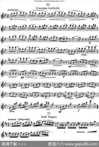 斯勒新老风格长笛练习重奏曲（第一部分）（NO.50-NO.52）|SiegfriedThieleS.(斯勒)