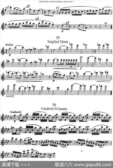 斯勒新老风格长笛练习重奏曲（第一部分）（NO.53-NO.56）|SiegfriedThieleS.(斯勒)