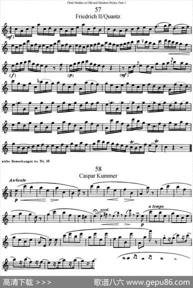 斯勒新老风格长笛练习重奏曲（第一部分）（NO.57-NO.58）|SiegfriedThieleS.(斯勒)
