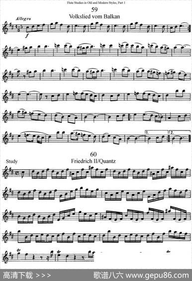 斯勒新老风格长笛练习重奏曲（第一部分）（NO.59-NO.60）|SiegfriedThieleS.(斯勒)