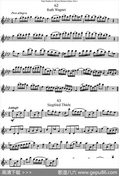 斯勒新老风格长笛练习重奏曲（第一部分）（NO.61-NO.63）|SiegfriedThieleS.(斯勒)