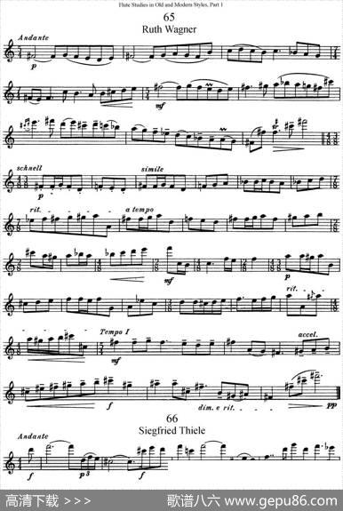 斯勒新老风格长笛练习重奏曲（第一部分）（NO.65-NO.67）|SiegfriedThieleS.(斯勒)