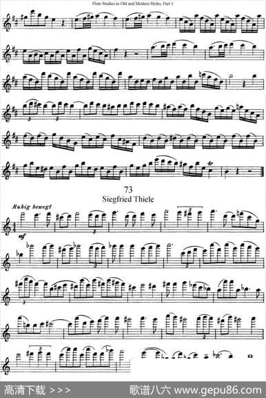 斯勒新老风格长笛练习重奏曲（第一部分）（NO.71-NO.73）|SiegfriedThieleS.(斯勒)
