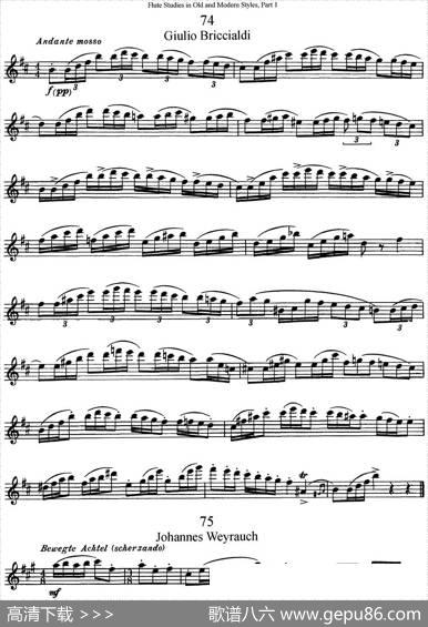 斯勒新老风格长笛练习重奏曲（第一部分）（NO.74-NO.75）|SiegfriedThieleS.(斯勒)