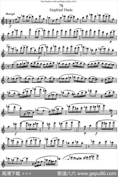斯勒新老风格长笛练习重奏曲（第一部分）（NO.78）|SiegfriedThieleS.(斯勒)