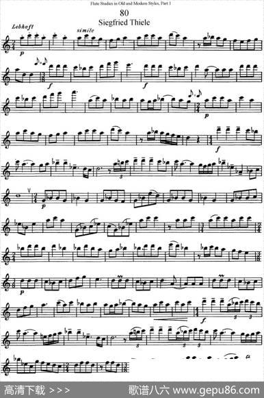 斯勒新老风格长笛练习重奏曲（第一部分）（NO.80）|SiegfriedThieleS.(斯勒)