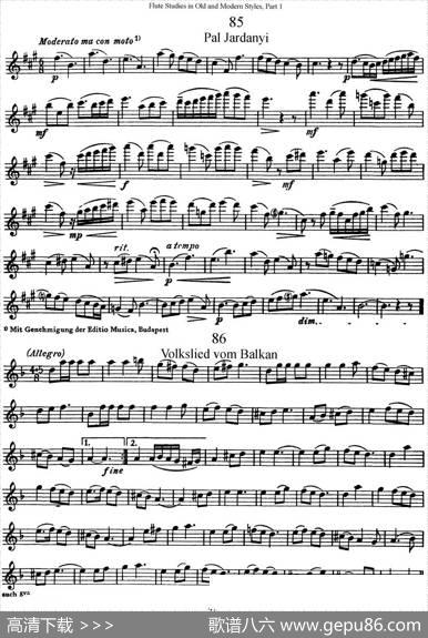 斯勒新老风格长笛练习重奏曲（第一部分）（NO.85-NO.86）|SiegfriedThieleS.(斯勒)