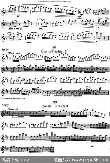 斯勒新老风格长笛练习重奏曲（第一部分）（NO.87-NO.90）|SiegfriedThieleS.(斯勒)