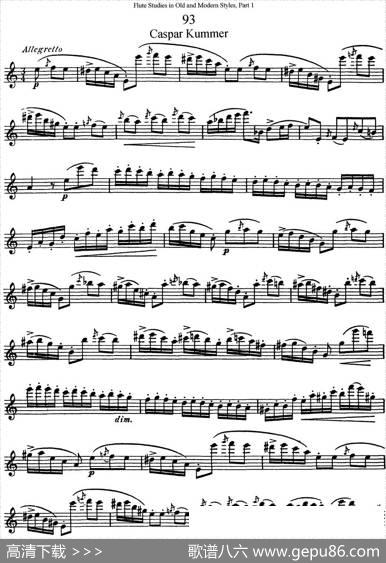 斯勒新老风格长笛练习重奏曲（第一部分）（NO.93-NO.94）|SiegfriedThieleS.(斯勒)