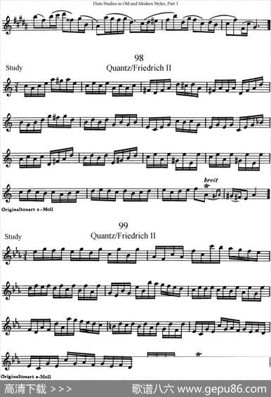 斯勒新老风格长笛练习重奏曲（第一部分）（NO.97-NO.99）|SiegfriedThieleS.(斯勒)