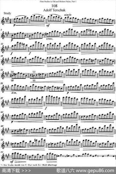 斯勒新老风格长笛练习重奏曲（第一部分）（NO.108）|SiegfriedThieleS.(斯勒)