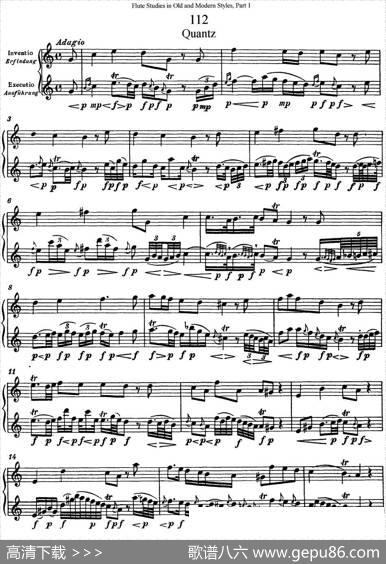 斯勒新老风格长笛练习重奏曲（第一部分）（NO.112）|SiegfriedThieleS.(斯勒)