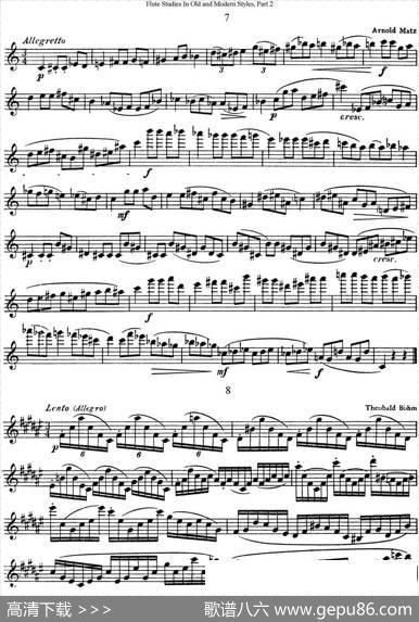 斯勒新老风格长笛练习重奏曲（第二部分）（NO.7-NO.8）|SiegfriedThieleS.(斯勒)