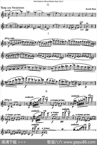 斯勒新老风格长笛练习重奏曲（第二部分）（NO.11）|SiegfriedThieleS.(斯勒)