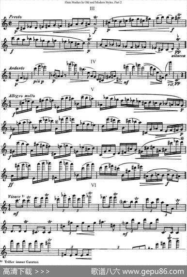 斯勒新老风格长笛练习重奏曲（第二部分）（NO.11）|SiegfriedThieleS.(斯勒)