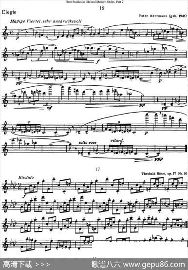 斯勒新老风格长笛练习重奏曲（第二部分）（NO.16-NO.17）|SiegfriedThieleS.(斯勒)