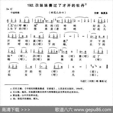 尕妹妹赛过了才开的牡丹