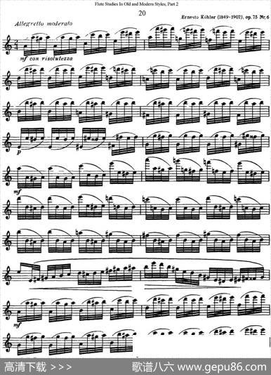 斯勒新老风格长笛练习重奏曲（第二部分）（NO.20）|SiegfriedThieleS.(斯勒)