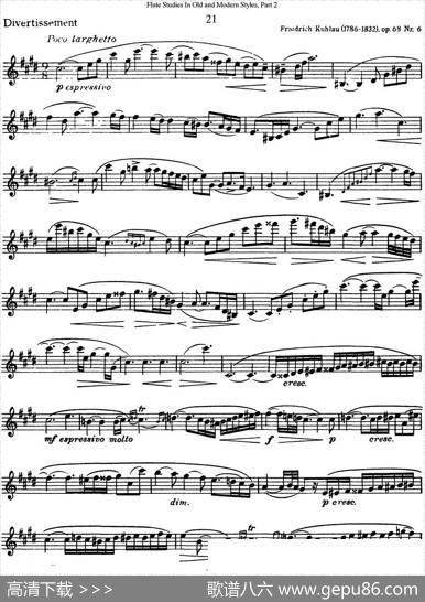 斯勒新老风格长笛练习重奏曲（第二部分）（NO.21）|SiegfriedThieleS.(斯勒)