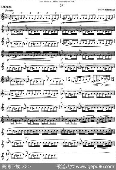 斯勒新老风格长笛练习重奏曲（第二部分）（NO.29）|SiegfriedThieleS.(斯勒)
