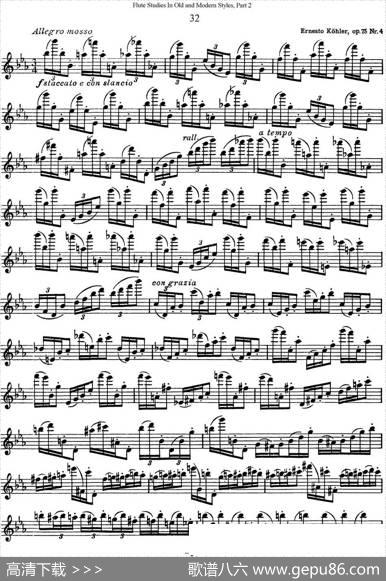 斯勒新老风格长笛练习重奏曲（第二部分）（NO.32）|SiegfriedThieleS.(斯勒)