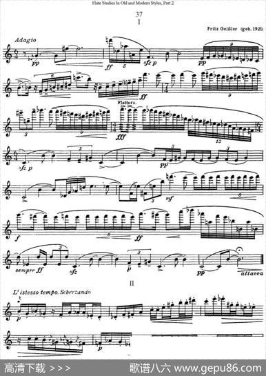 斯勒新老风格长笛练习重奏曲（第二部分）（NO.37）|SiegfriedThieleS.(斯勒)
