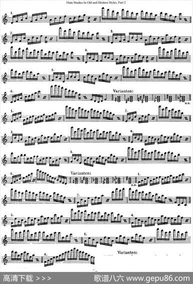 斯勒新老风格长笛练习重奏曲（第二部分）（NO.37）|SiegfriedThieleS.(斯勒)