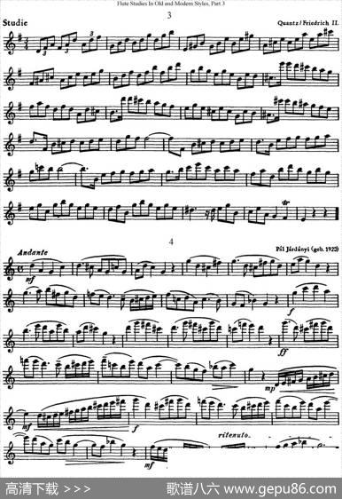 斯勒新老风格长笛练习重奏曲（第三部分）（NO.3-NO.4）|SiegfriedThieleS.(斯勒)