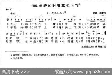 年轻的时节草尖上飞