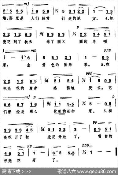 [日]枳壳花 - 北原白秋|山田耕筰曲、肖兵译配