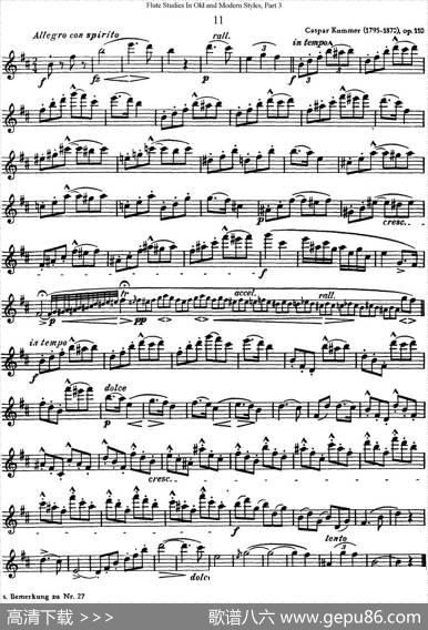 斯勒新老风格长笛练习重奏曲（第三部分）（NO.11）|SiegfriedThieleS.(斯勒)