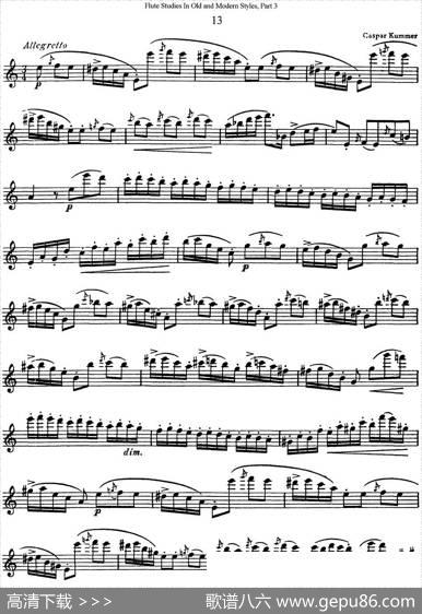 斯勒新老风格长笛练习重奏曲（第三部分）（NO.13-NO.14）|SiegfriedThieleS.(斯勒)