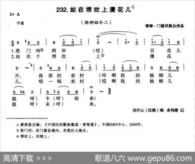 站在塄坎上浸花儿