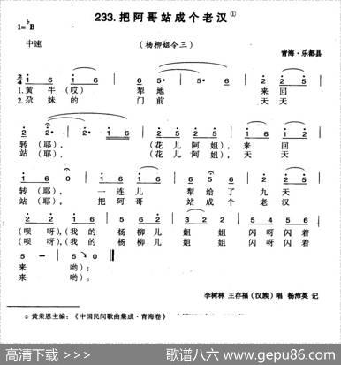 把阿哥站成个老汉