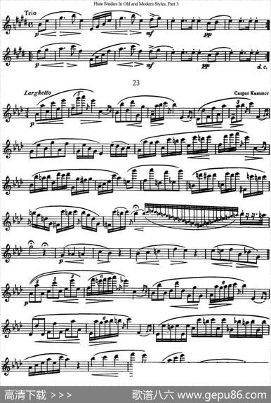 斯勒新老风格长笛练习重奏曲（第三部分）（NO.22-NO.23）|SiegfriedThieleS.(斯勒)