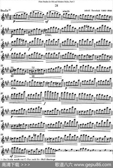 斯勒新老风格长笛练习重奏曲（第三部分）（NO.28）|SiegfriedThieleS.(斯勒)