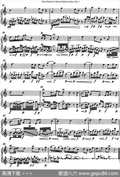 斯勒新老风格长笛练习重奏曲（第三部分）（NO.32）|SiegfriedThieleS.(斯勒)