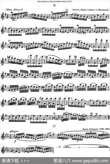斯勒新老风格长笛练习重奏曲（第三部分）（NO.36-NO.37）|SiegfriedThieleS.(斯勒)