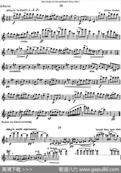斯勒新老风格长笛练习重奏曲（第三部分）（NO.38-NO.40）|SiegfriedThieleS.(斯勒)
