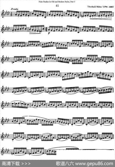 斯勒新老风格长笛练习重奏曲（第三部分）（NO.41）|SiegfriedThieleS.(斯勒)