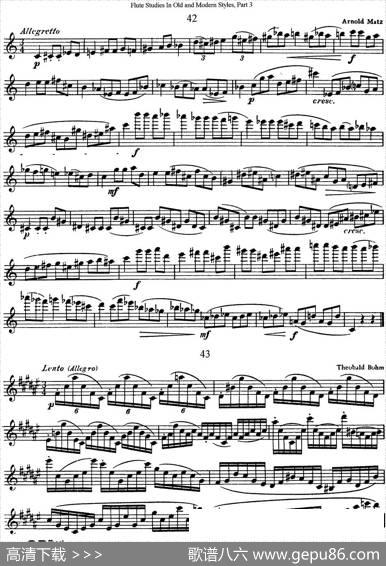 斯勒新老风格长笛练习重奏曲（第三部分）（NO.42-NO.43）|SiegfriedThieleS.(斯勒)