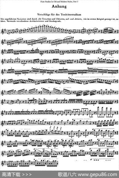 斯勒新老风格长笛练习重奏曲（第三部分）（NO.48）|SiegfriedThieleS.(斯勒)