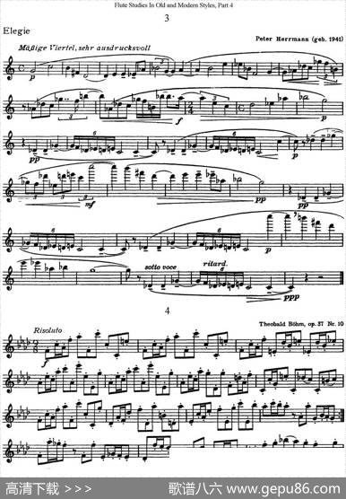 斯勒新老风格长笛练习重奏曲（第四部分）（NO.3-NO.4）|SiegfriedThieleS.(斯勒)