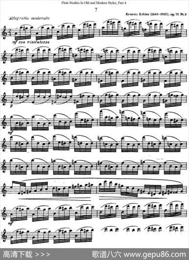 斯勒新老风格长笛练习重奏曲（第四部分）（NO.7）|SiegfriedThieleS.(斯勒)