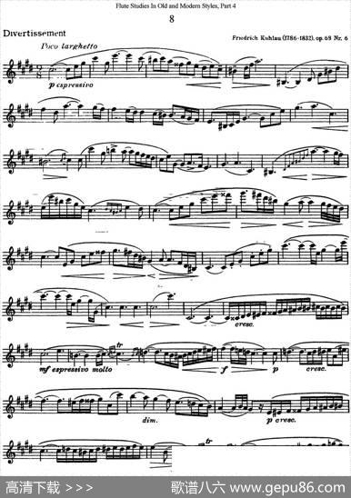 斯勒新老风格长笛练习重奏曲（第四部分）（NO.8）|SiegfriedThieleS.(斯勒)