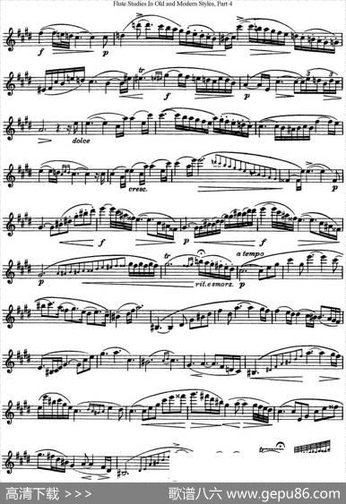 斯勒新老风格长笛练习重奏曲（第四部分）（NO.8）|SiegfriedThieleS.(斯勒)