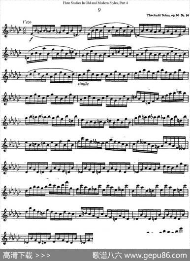 斯勒新老风格长笛练习重奏曲（第四部分）（NO.9）|SiegfriedThieleS.(斯勒)