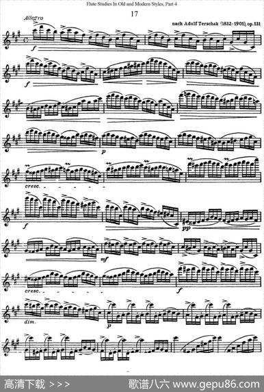斯勒新老风格长笛练习重奏曲（第四部分）（NO.17-NO.18）|SiegfriedThieleS.(斯勒)