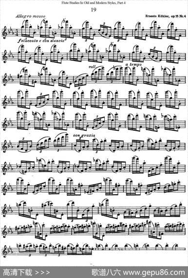 斯勒新老风格长笛练习重奏曲（第四部分）（NO.19）|SiegfriedThieleS.(斯勒)