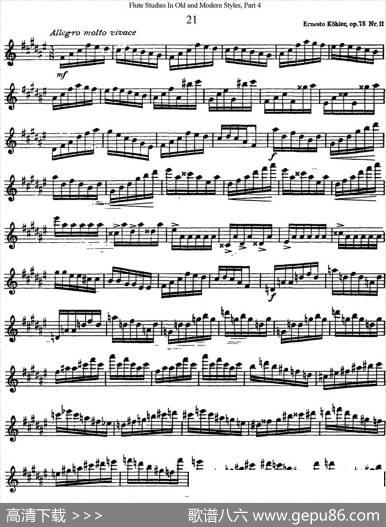 斯勒新老风格长笛练习重奏曲（第四部分）（NO.21）|SiegfriedThieleS.(斯勒)
